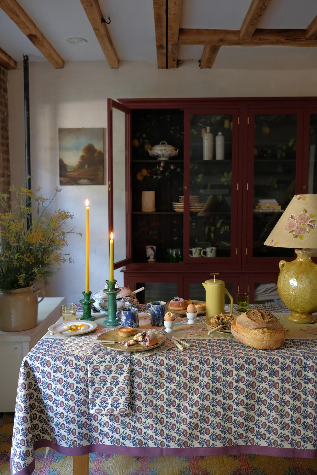 Rumi S/4 (Blue & Plum) Table Napkins