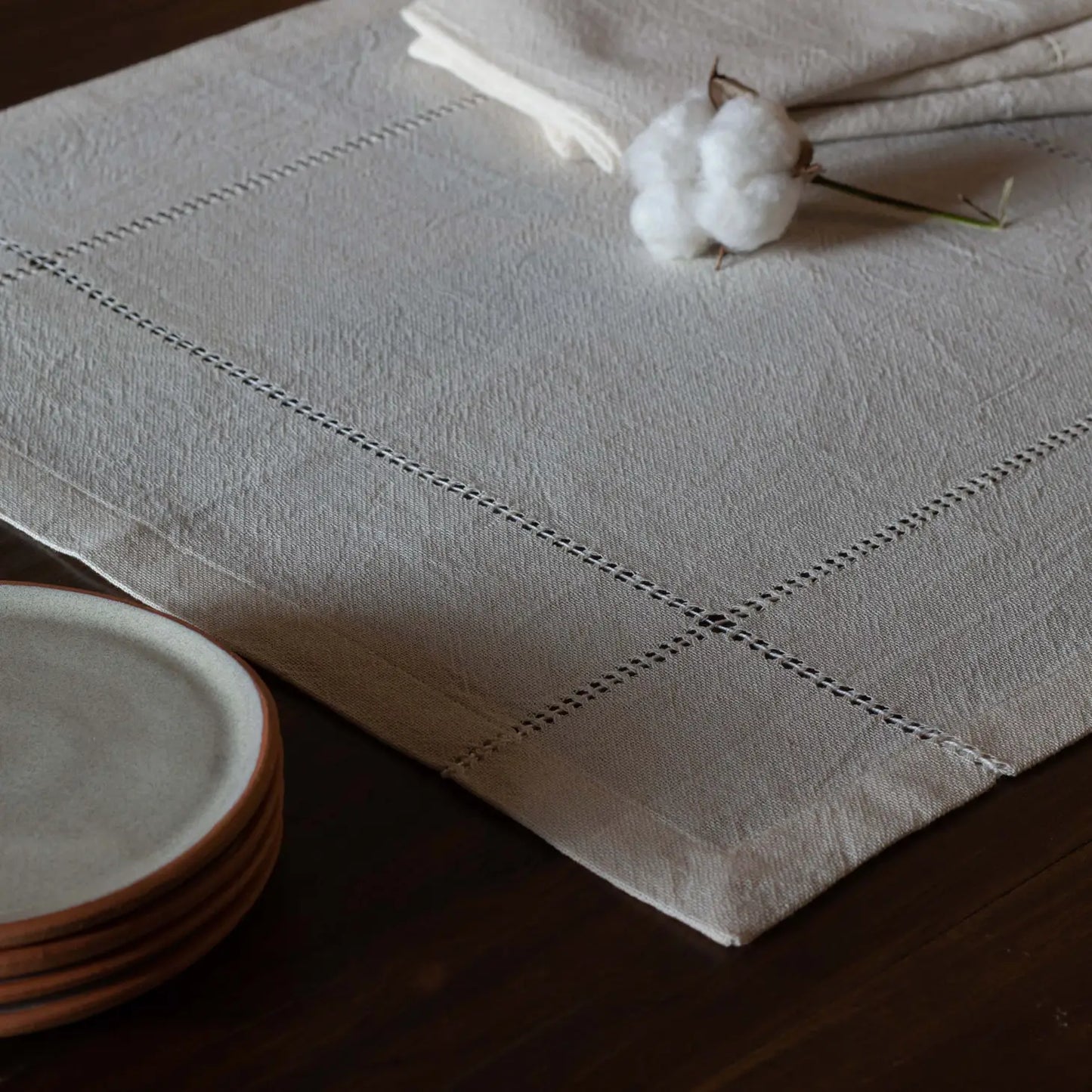 Lienzo Handcrafted Cotton Napkins — Ecru