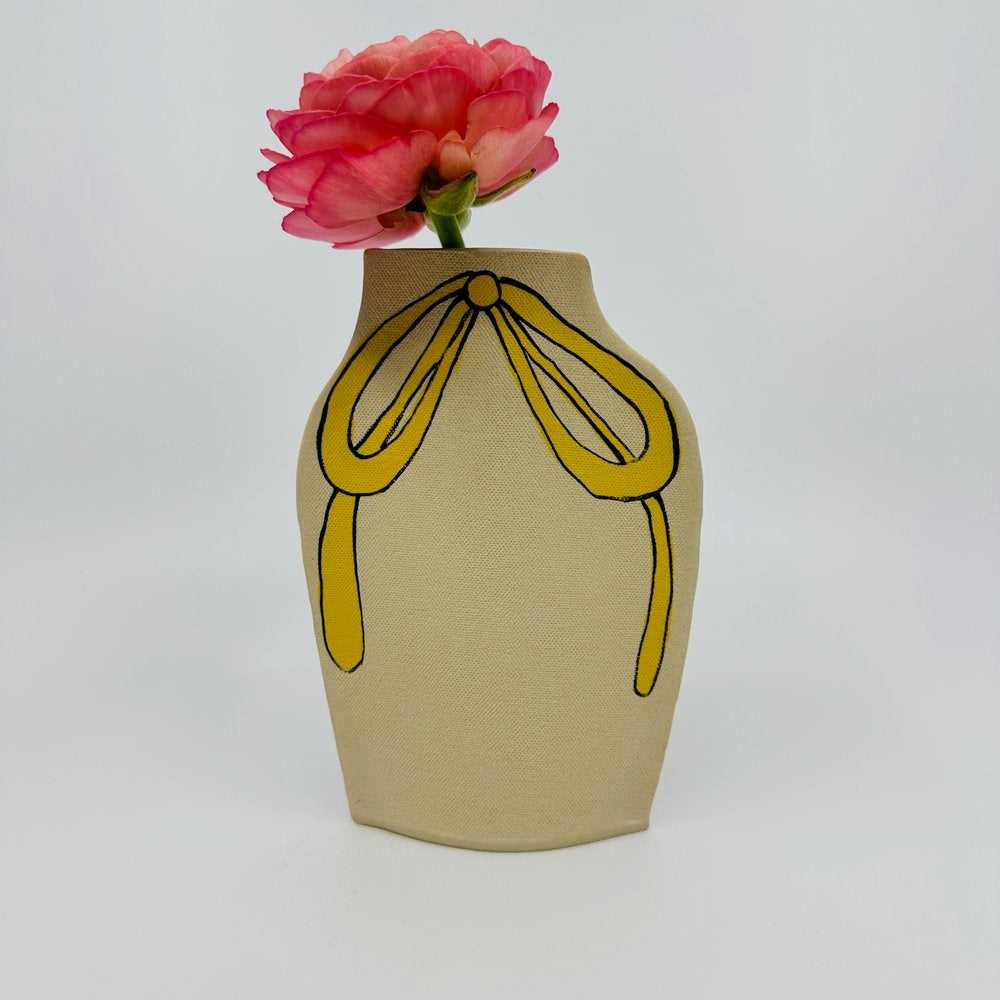 Green & Yellow Bow Vase by Alison Owen