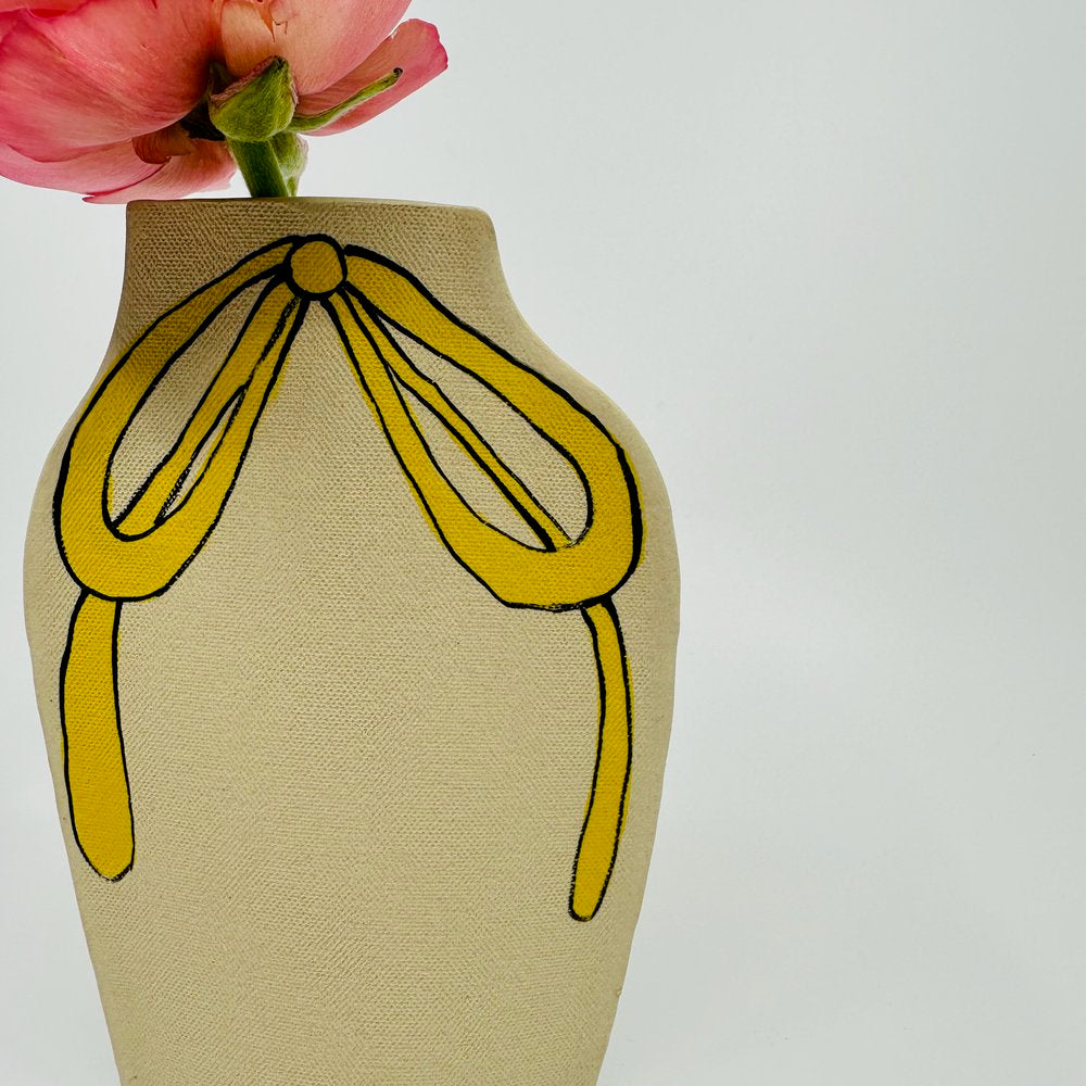 Green & Yellow Bow Vase by Alison Owen