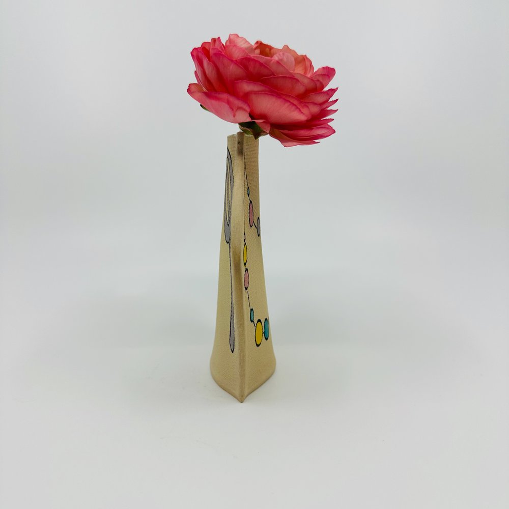 Pearls & Purple Bow Vase by Alison Owen
