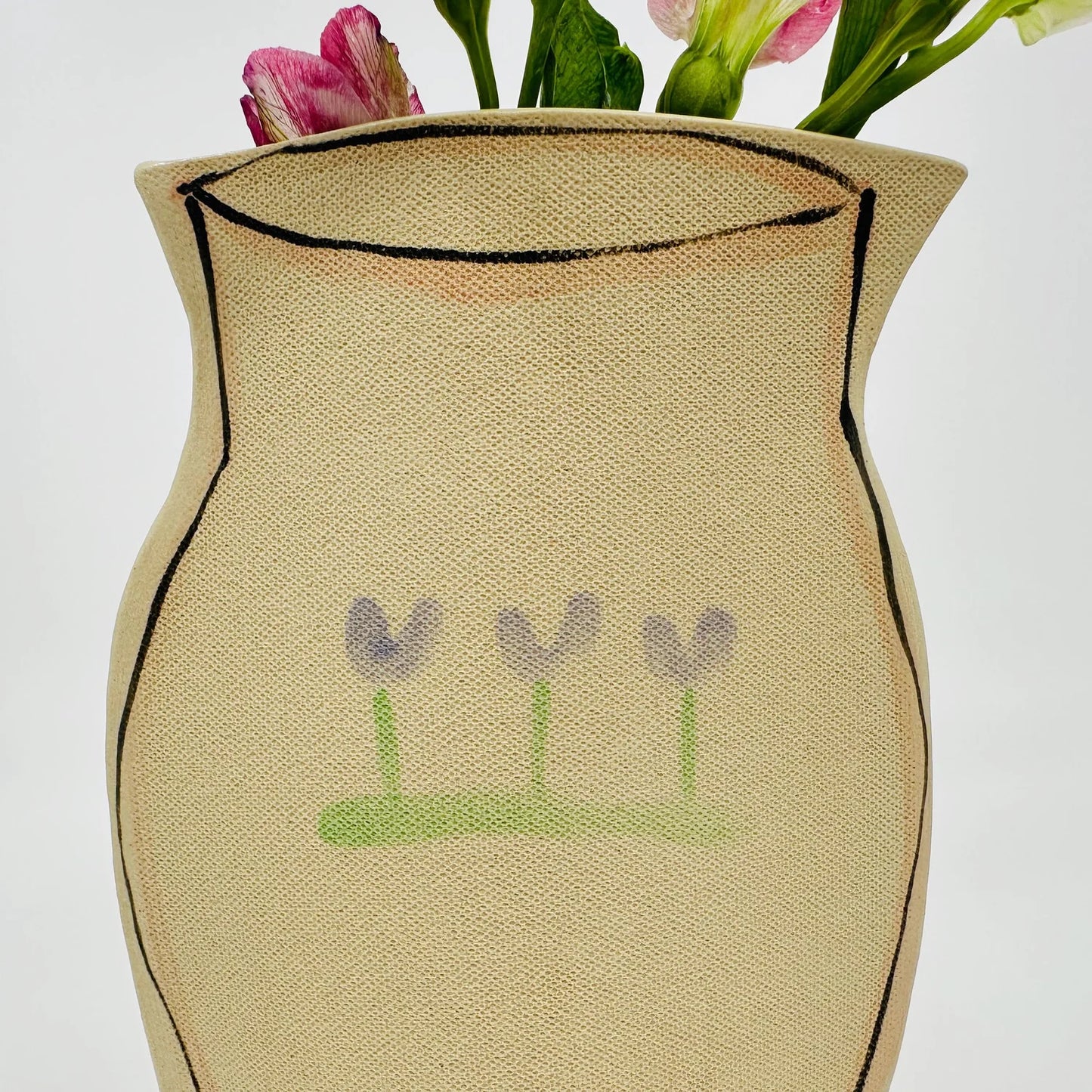 Gold Planter with Donut Flowers Vase