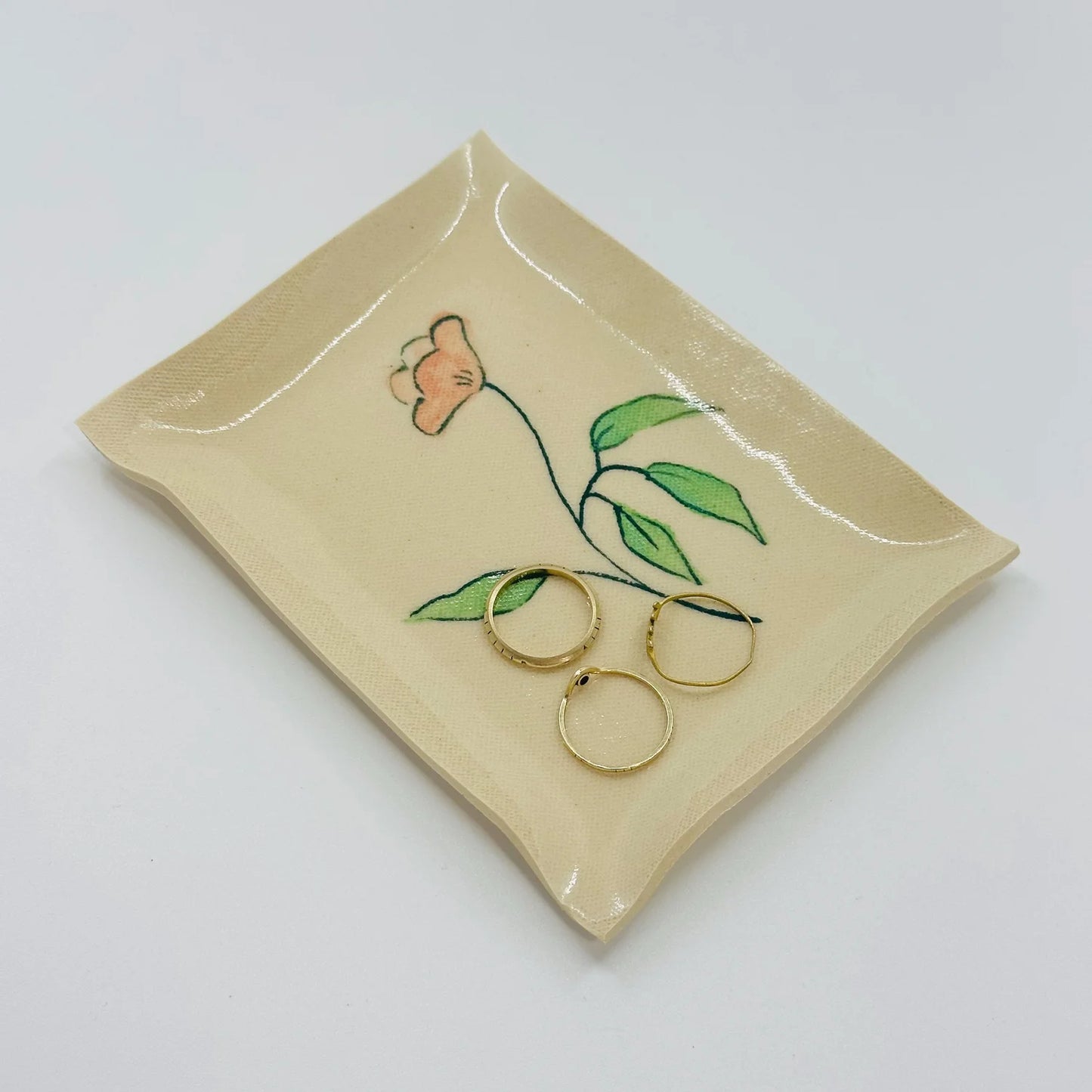 Pink Flower Jewelry Tray
