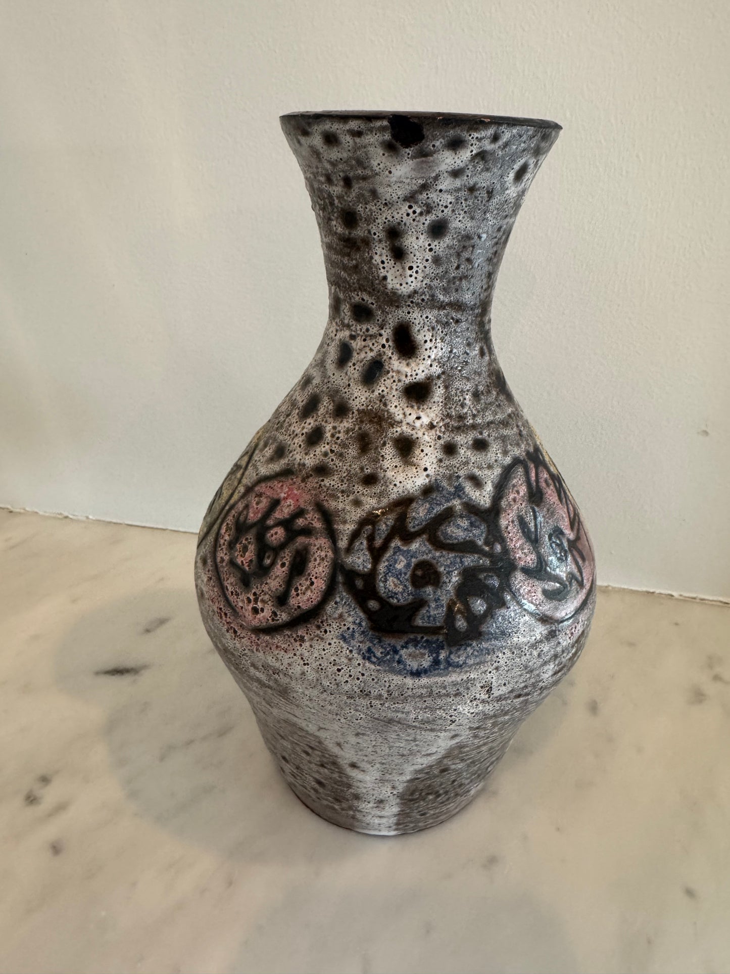 Vintage French Vase with Abstract Design
