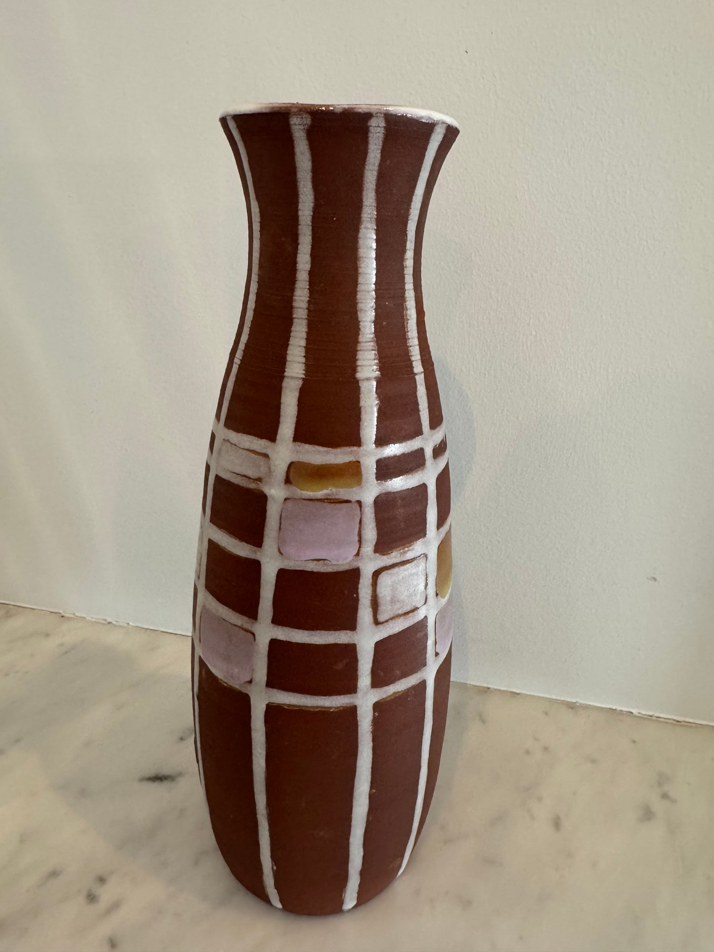 Vintage German Vase with Geometric Design