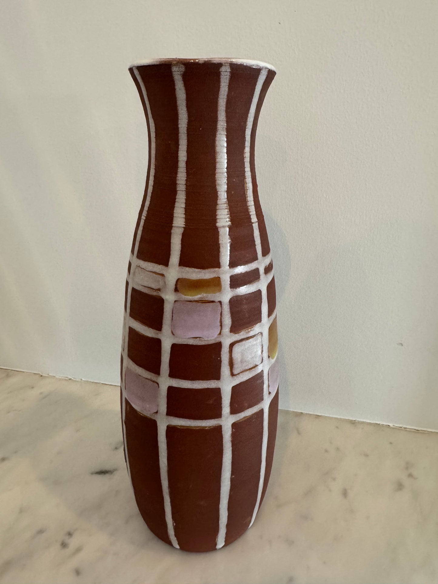 Vintage German Vase with Geometric Design