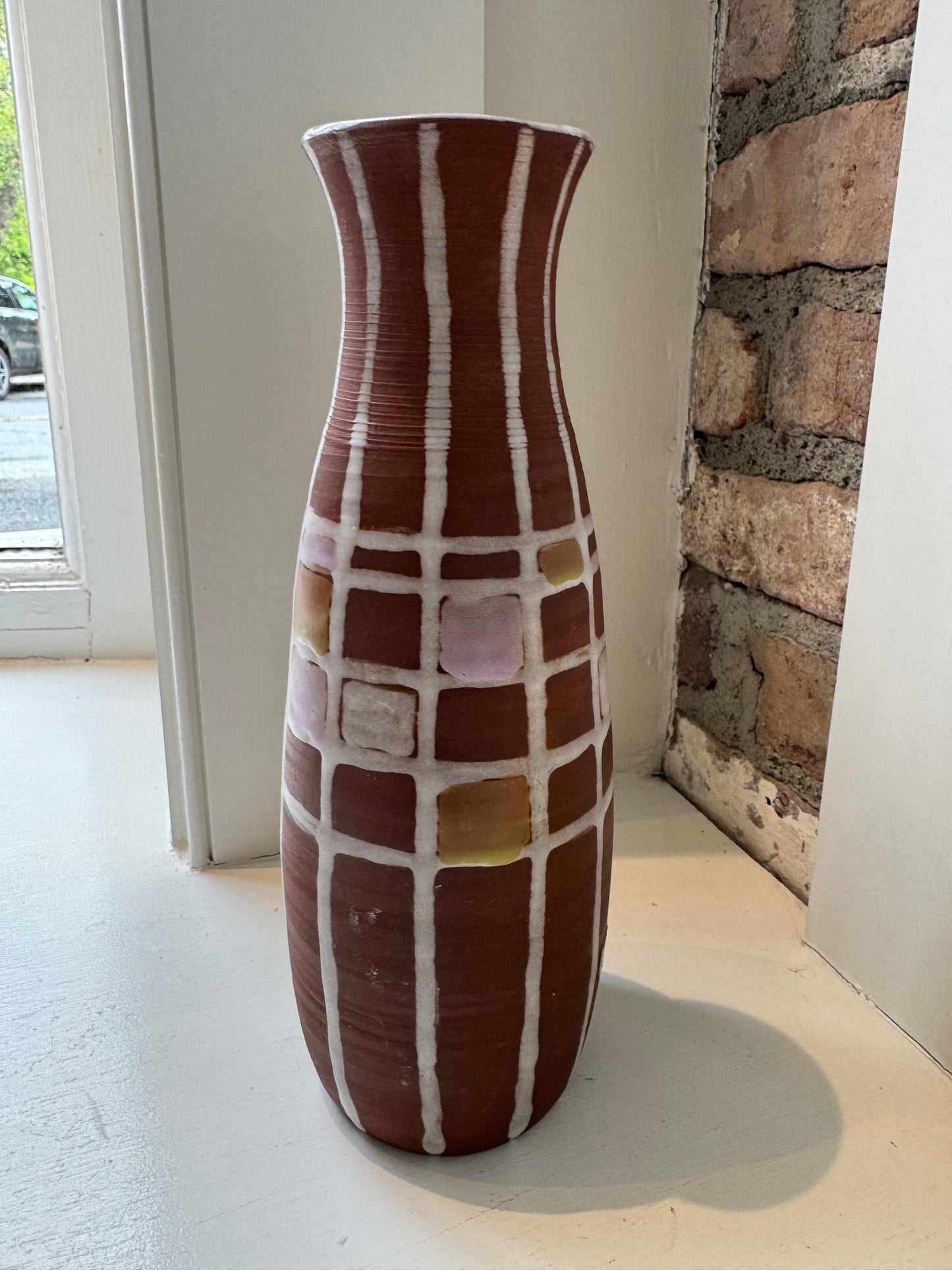 Vintage German Vase with Geometric Design