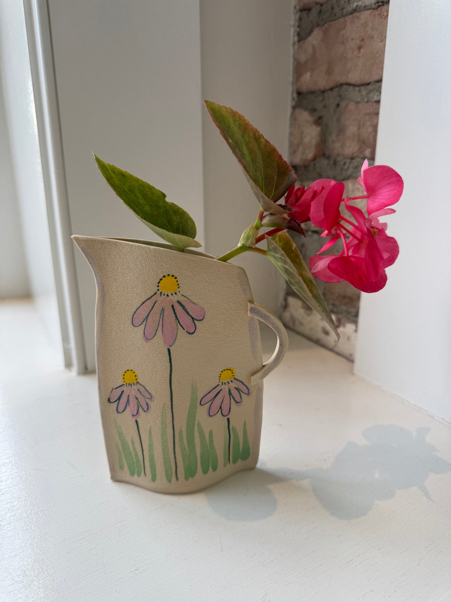 Pink Petal Pitcher Vase