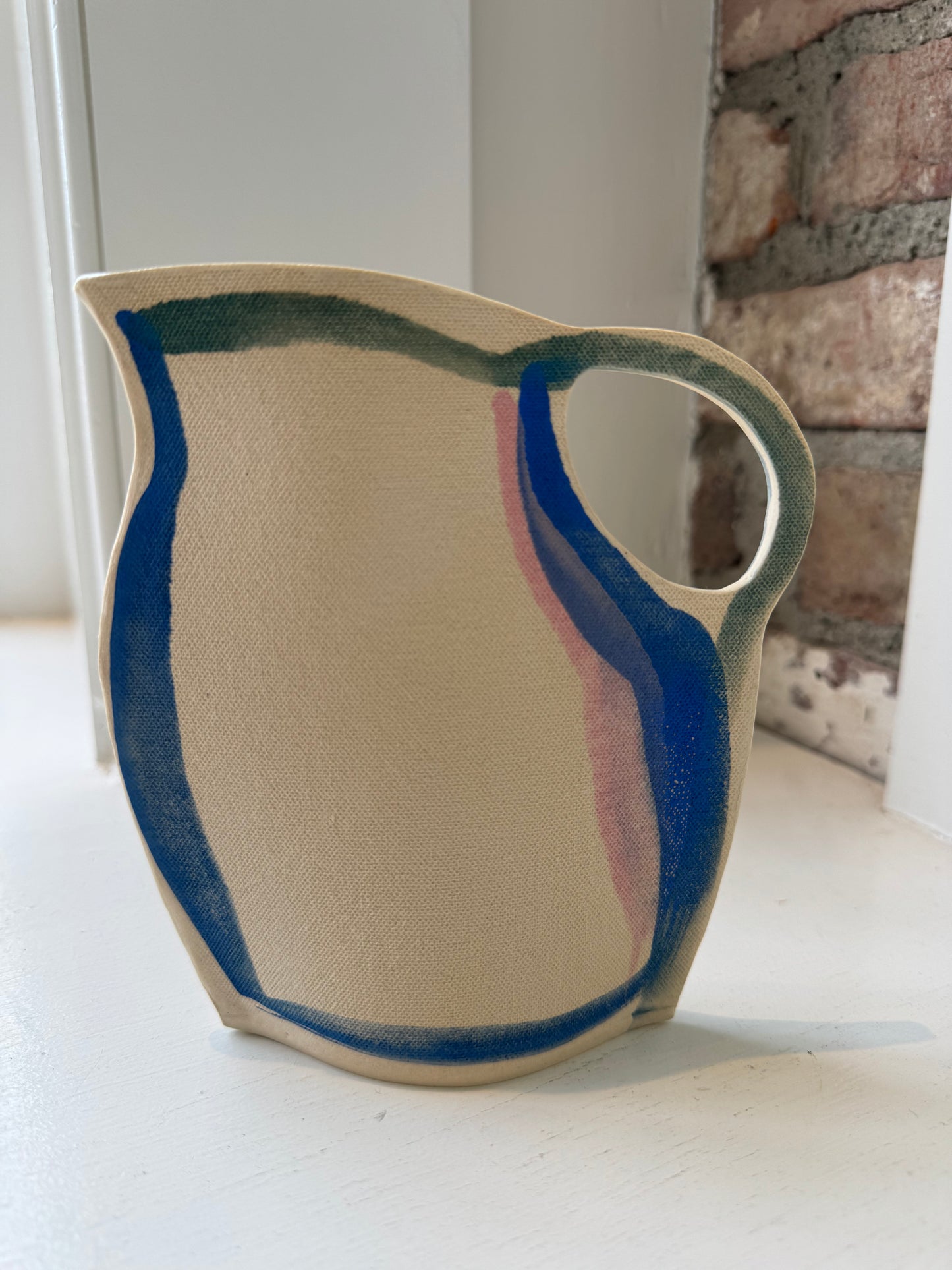 Pink Flower Pitcher Vase