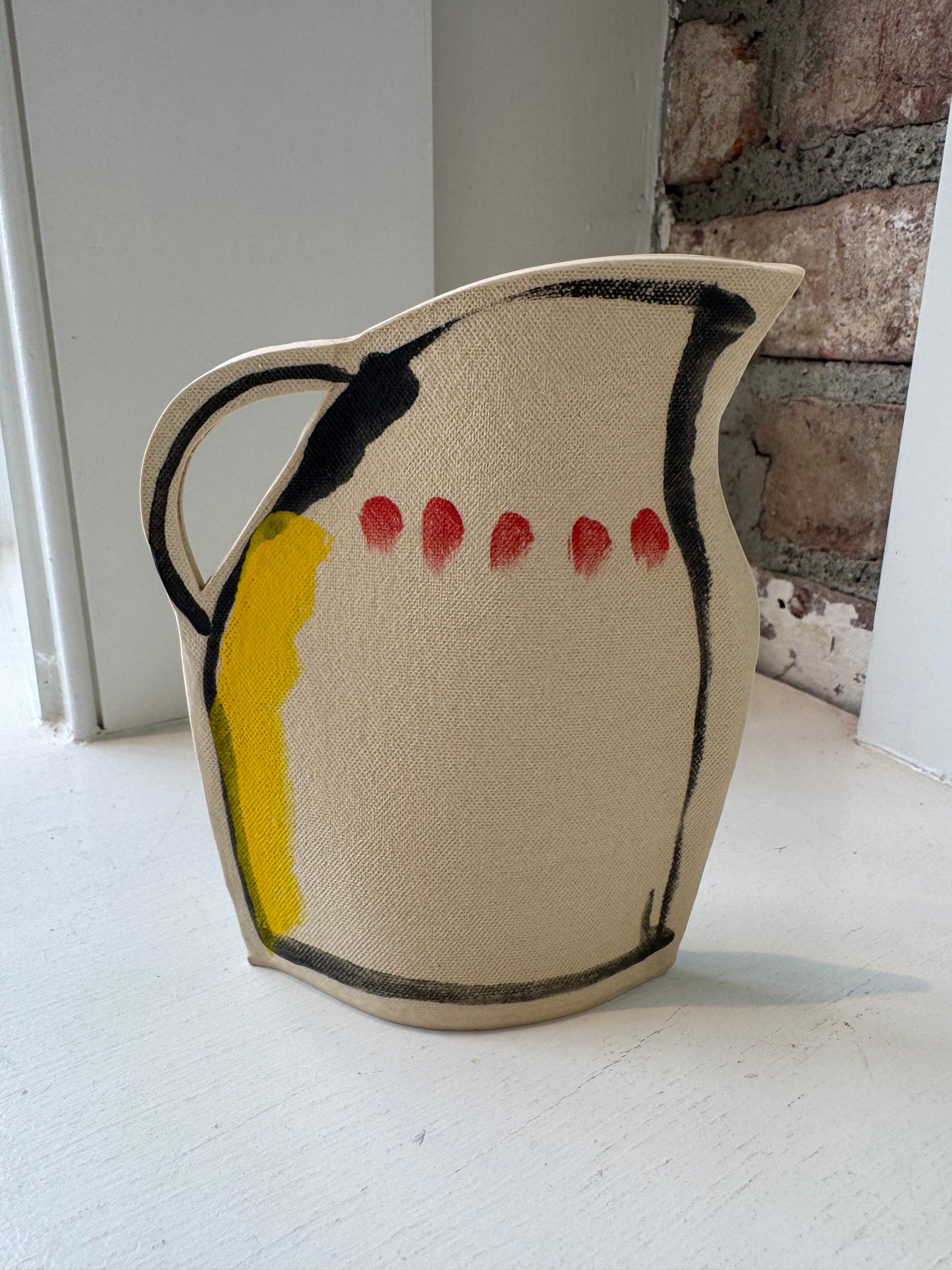 Red Cactus Flower Pitcher Vase