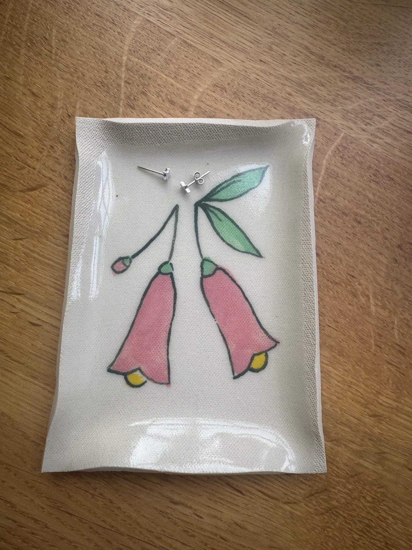 Pink Flower Jewelry Tray
