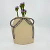 Pink and Lavender Double Handled Bow Vase