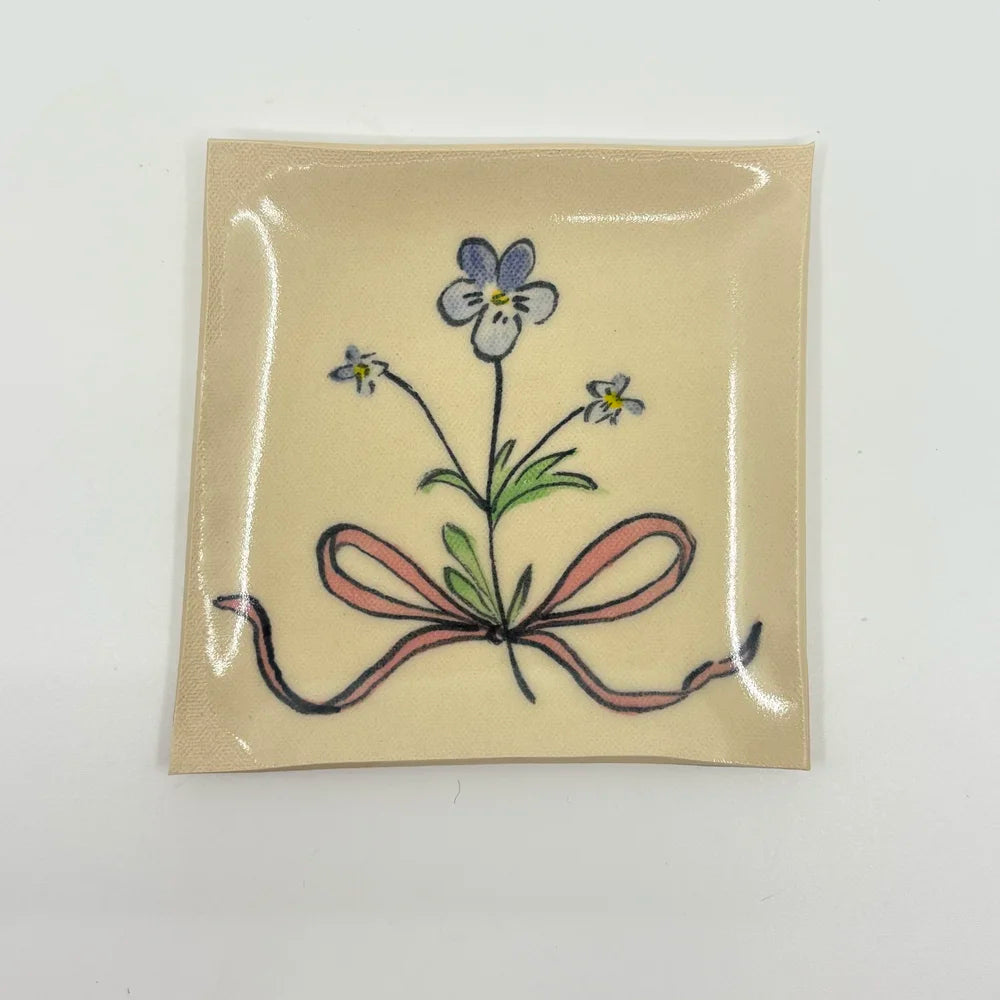 Violet and Ribbon Jewelry Tray