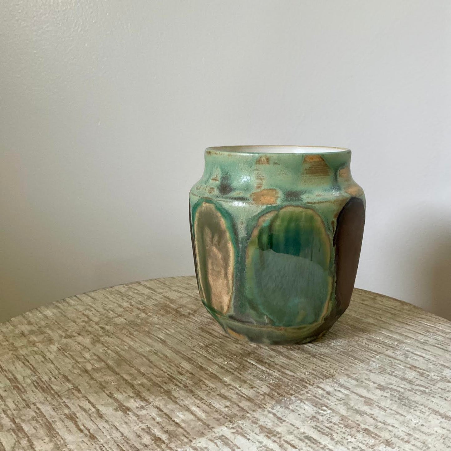 Green & Gold Ceramic Vase