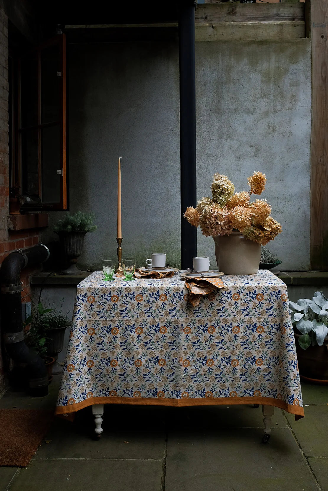 Priya Tablecloth (Ink Blue & Yam)