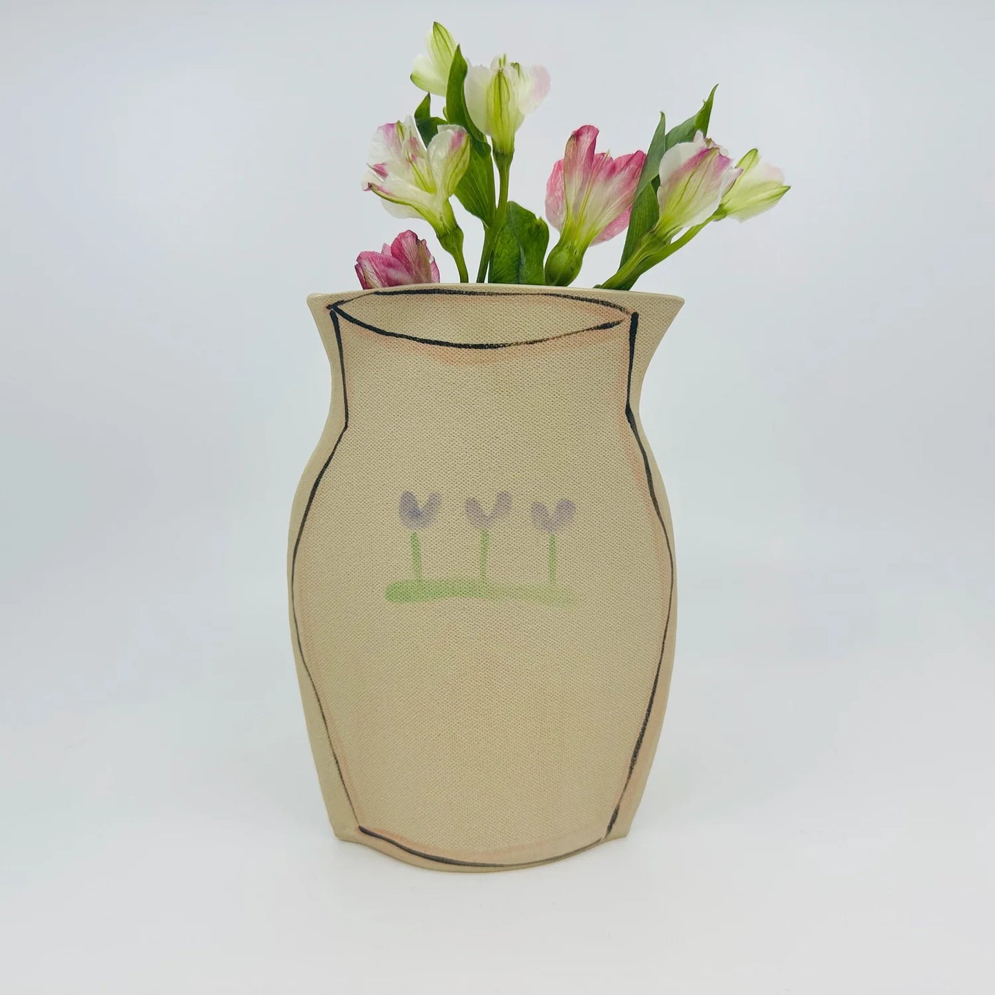 Gold Planter with Donut Flowers Vase