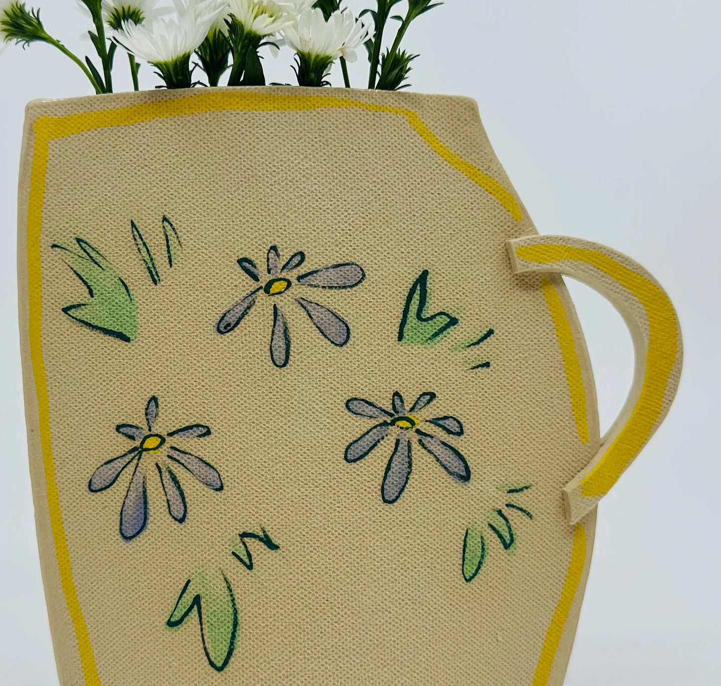 Three Purple Flowers Vase
