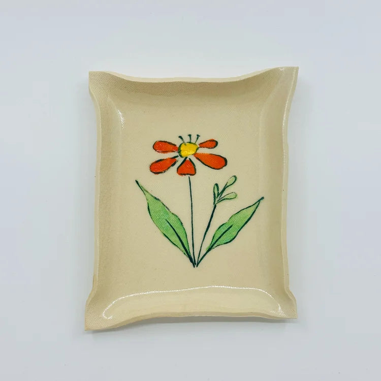 Orange Flower Jewelry Tray