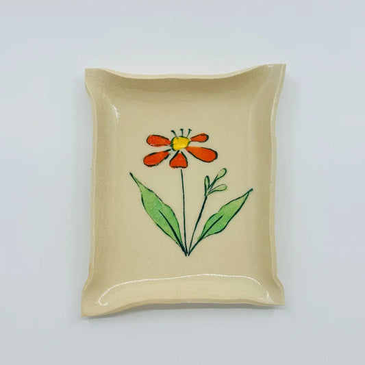 Orange Flower Jewelry Tray
