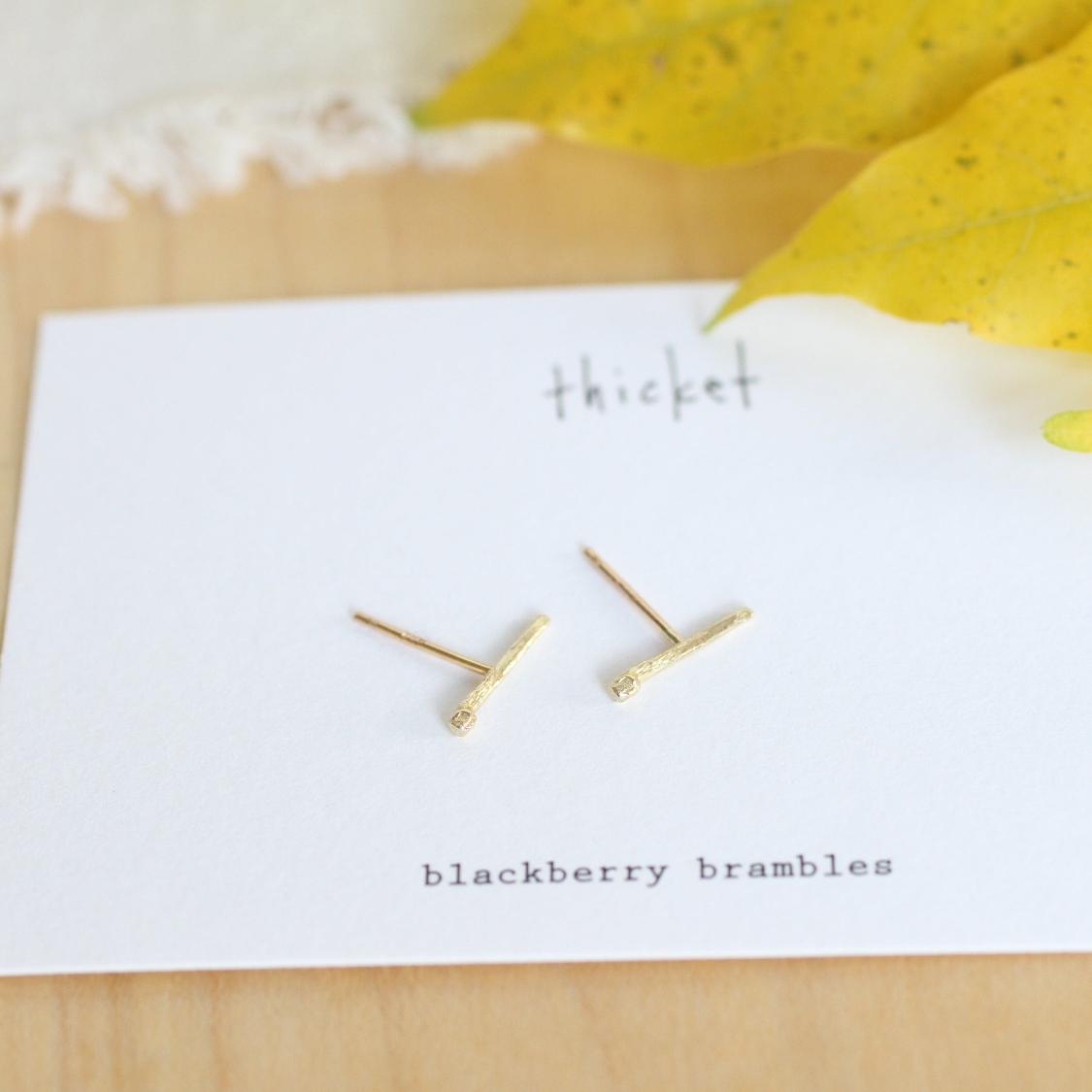 Blackberry Bramble Stud 14K Yellow Gold