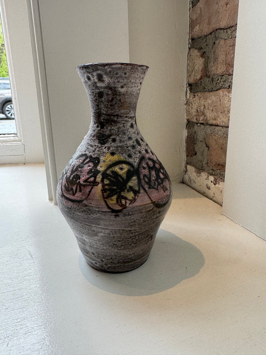 Vintage French Vase with Abstract Design