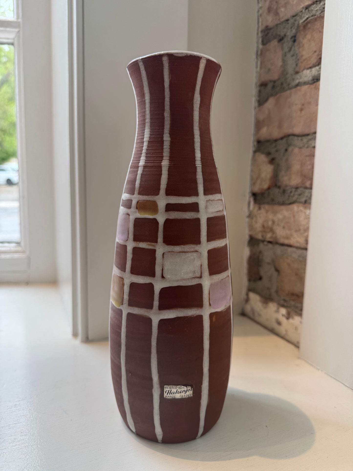 Vintage German Vase with Geometric Design