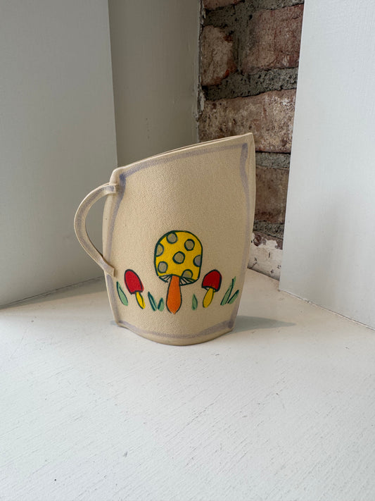 Playful Mushroom Pitcher Vase