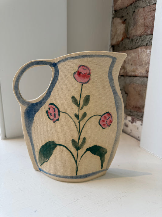 Pink Flower Pitcher Vase