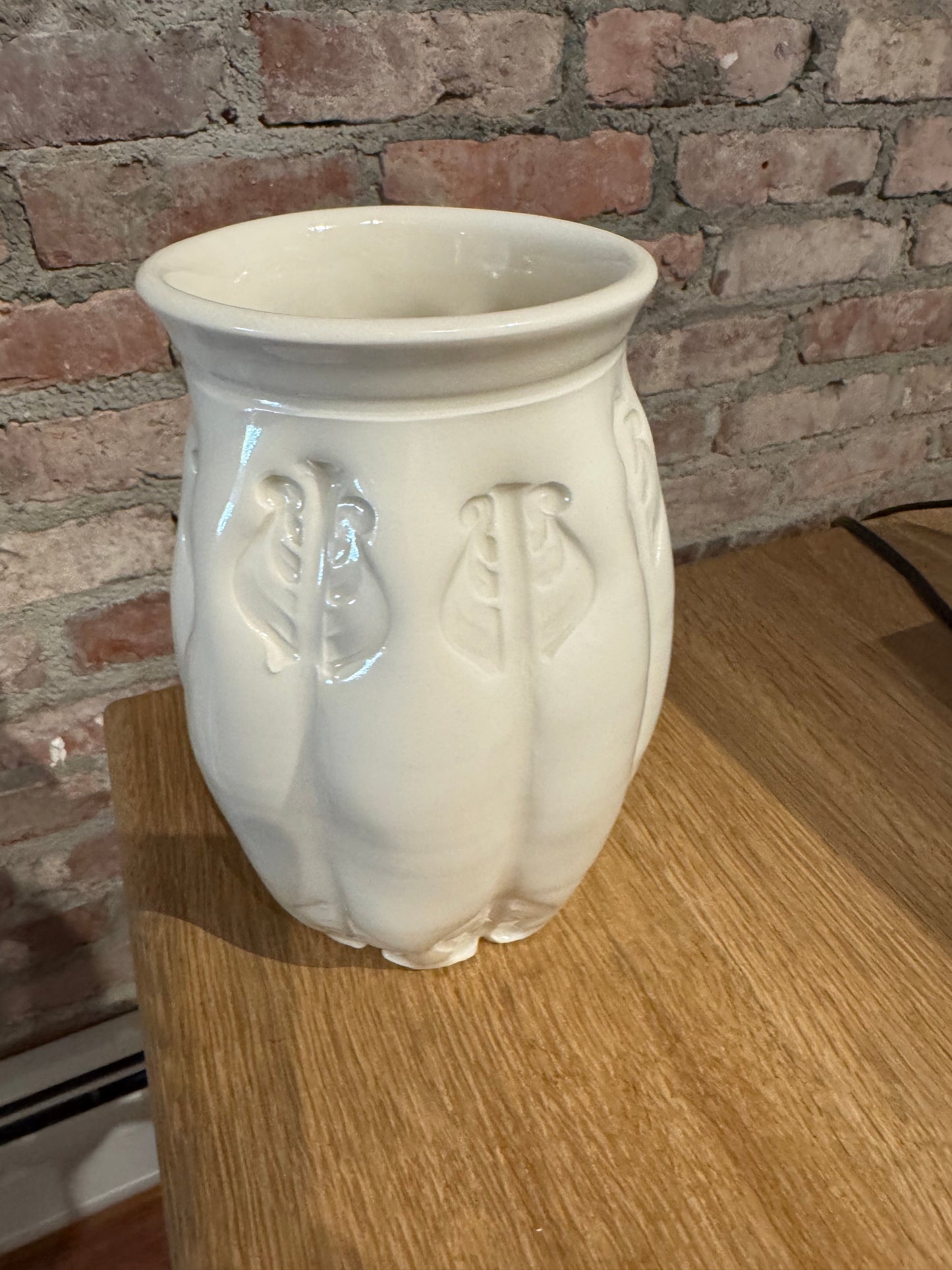 Tall Curved Stamped Vase