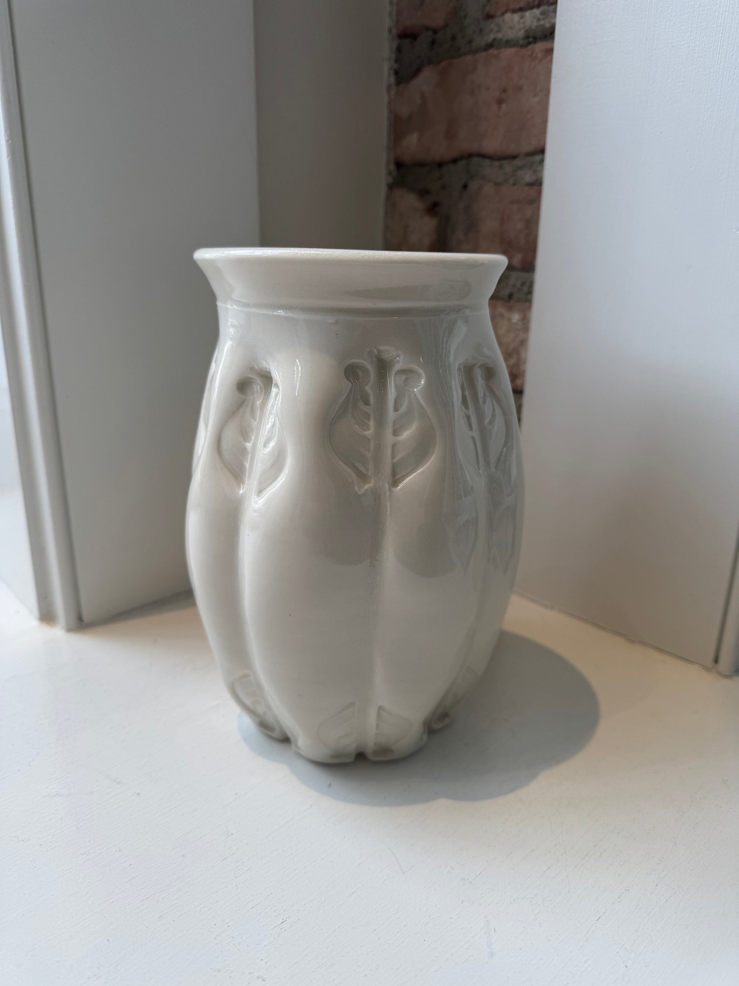 Tall Curved Stamped Vase