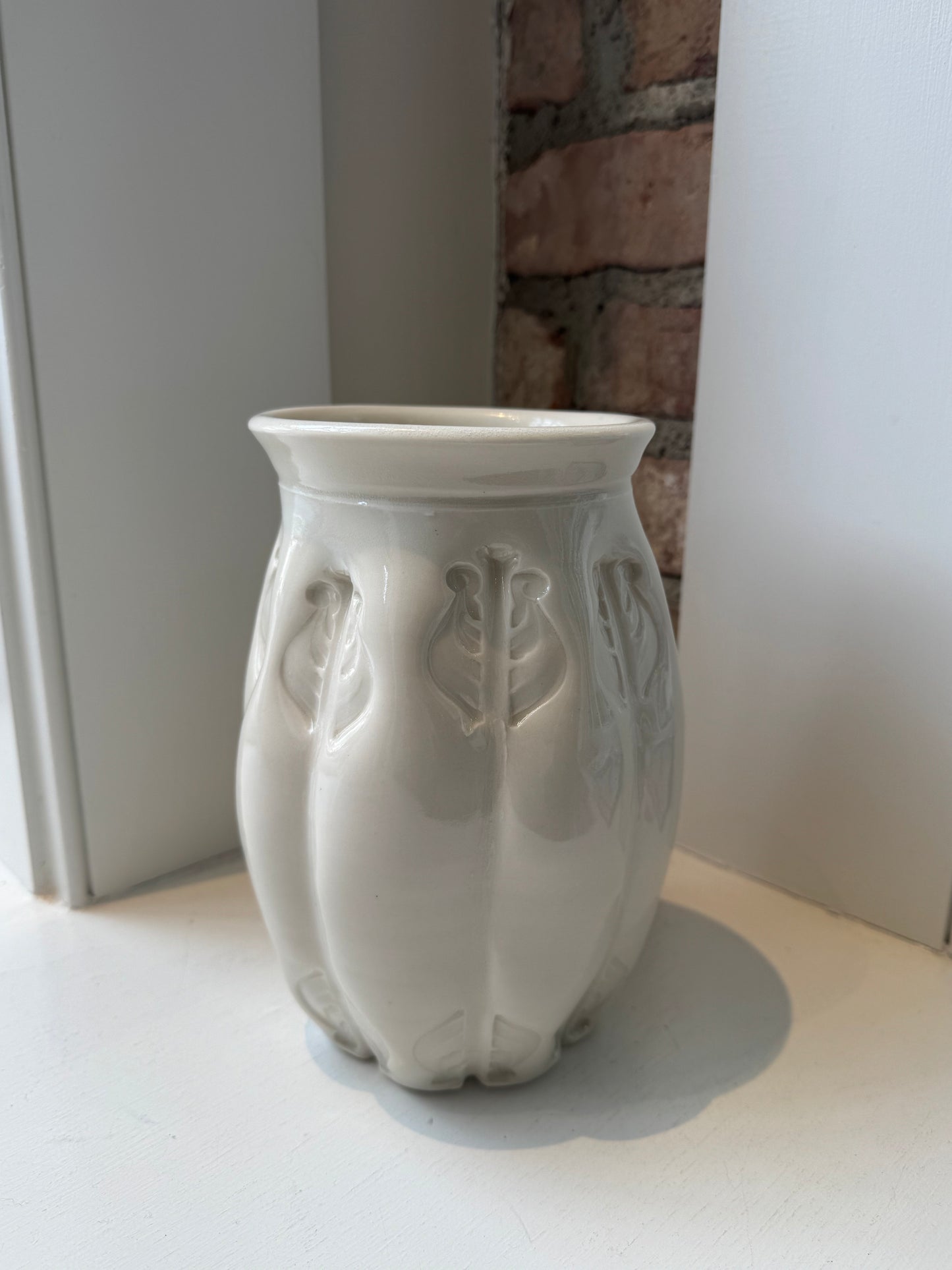 Tall Curved Stamped Vase