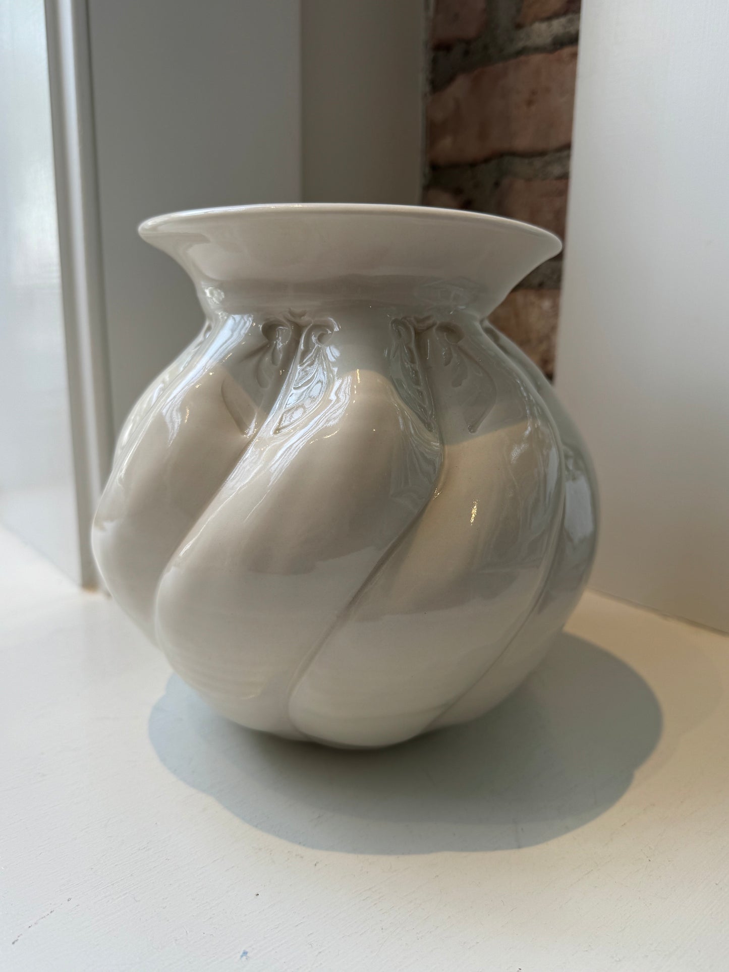 Large Curved Stamped Vase