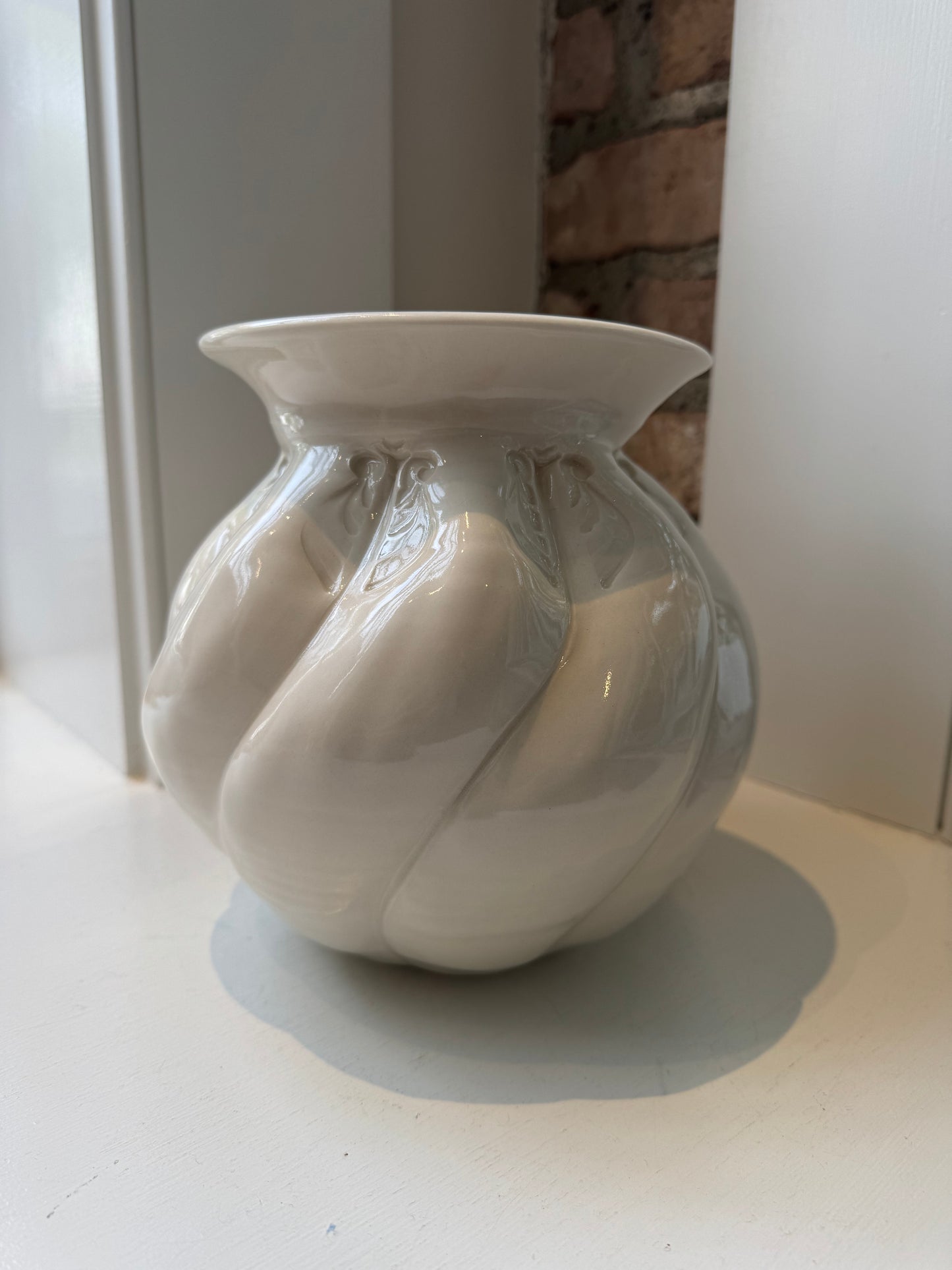 Large Curved Stamped Vase