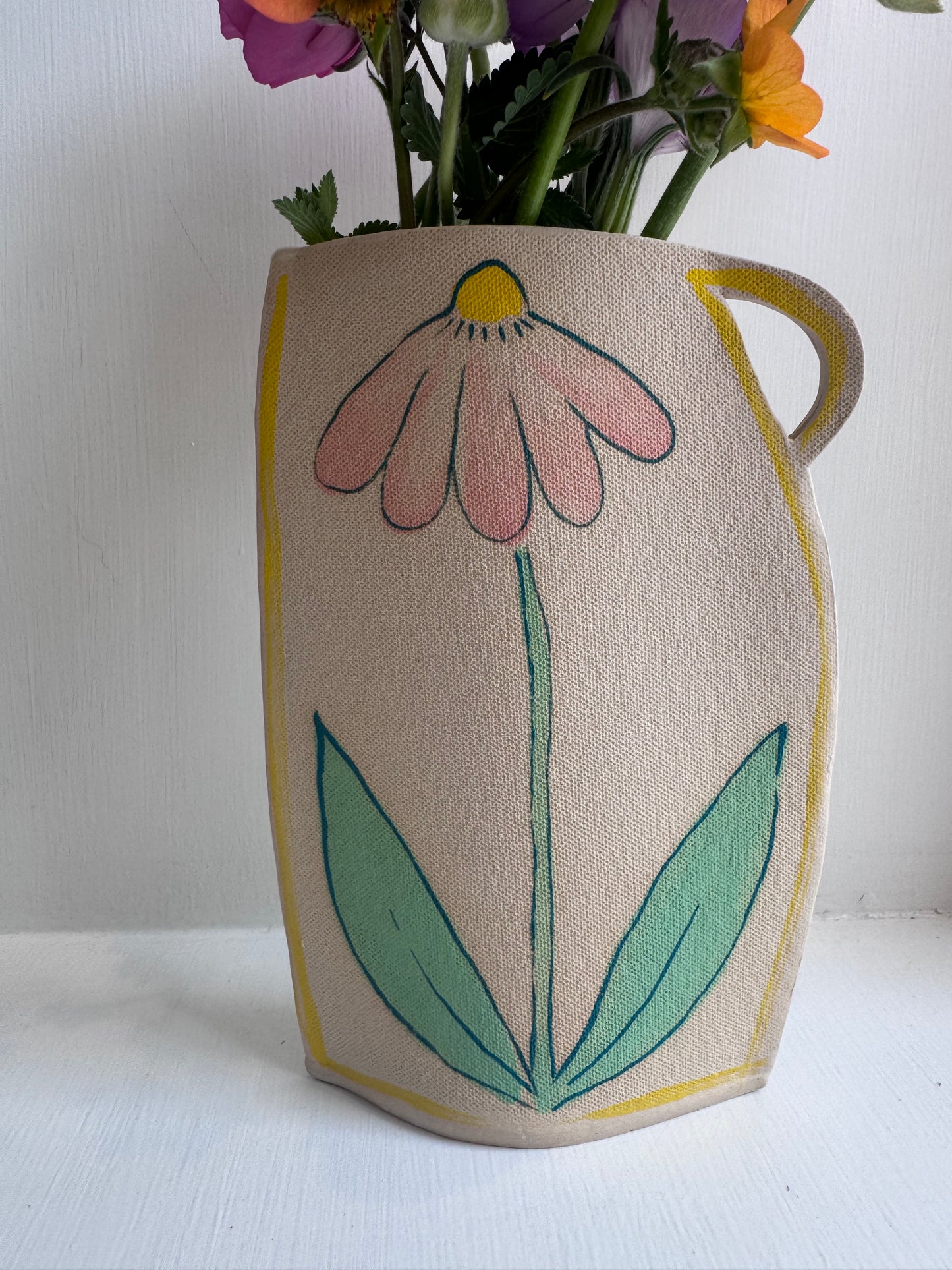 Pink Echinacea Vase