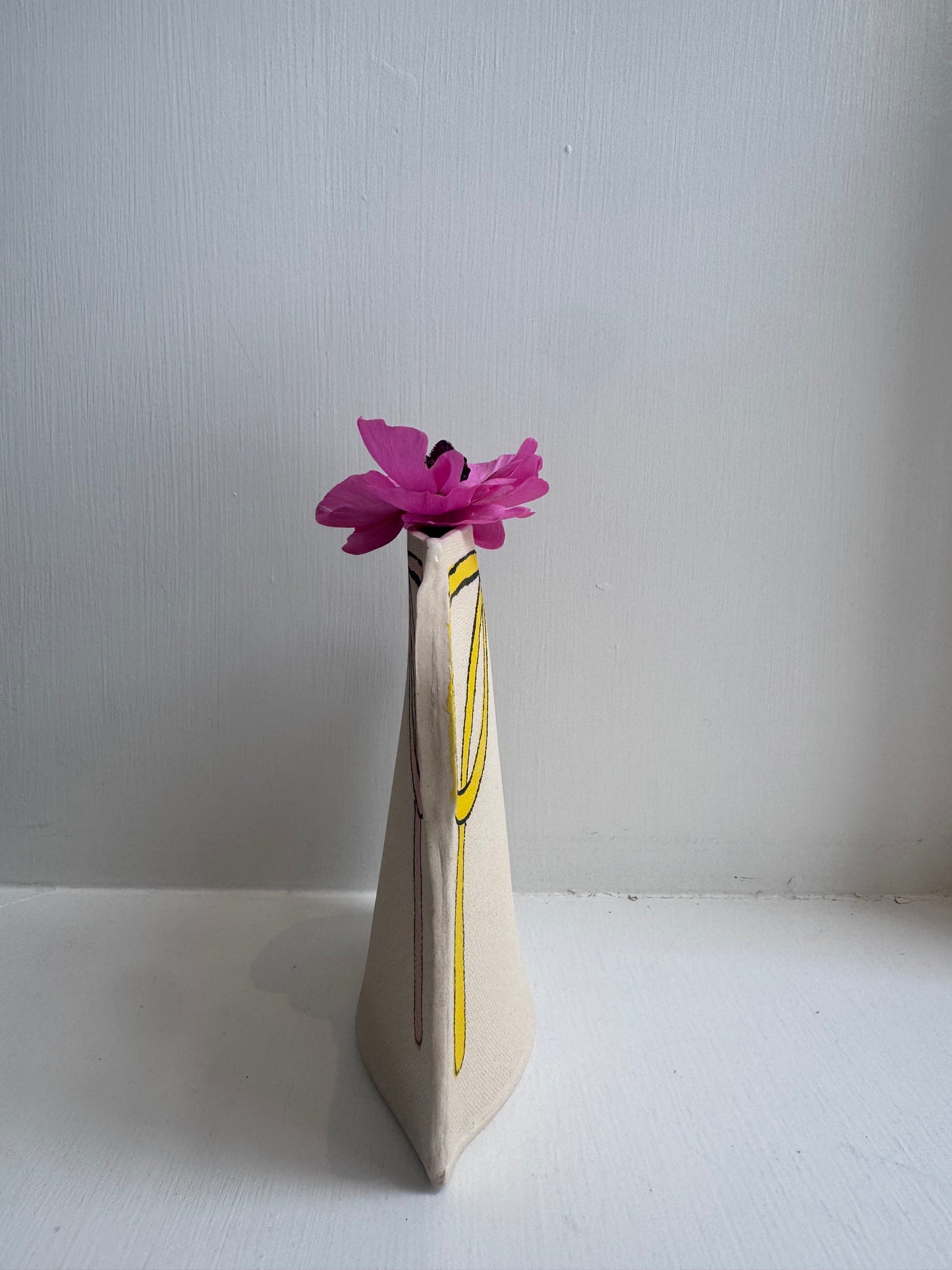 Pink & Yellow Bow Vase