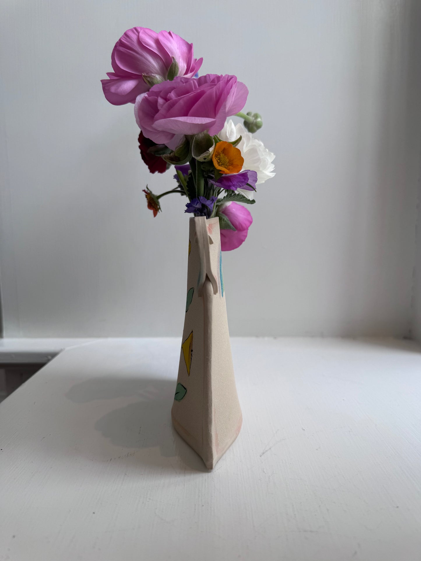Three Trumpet Flowers Vase