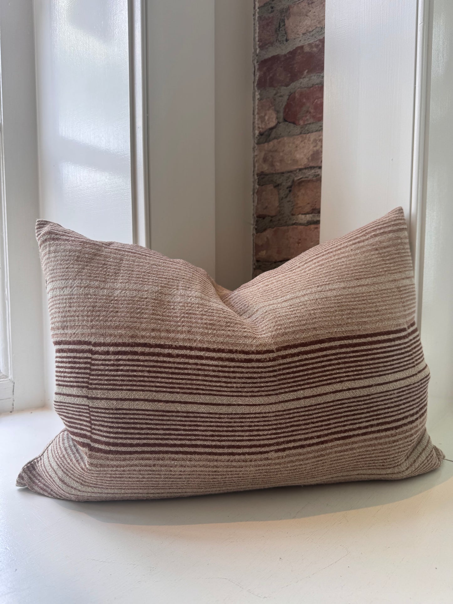 Shades of Saffron Striped Pillow