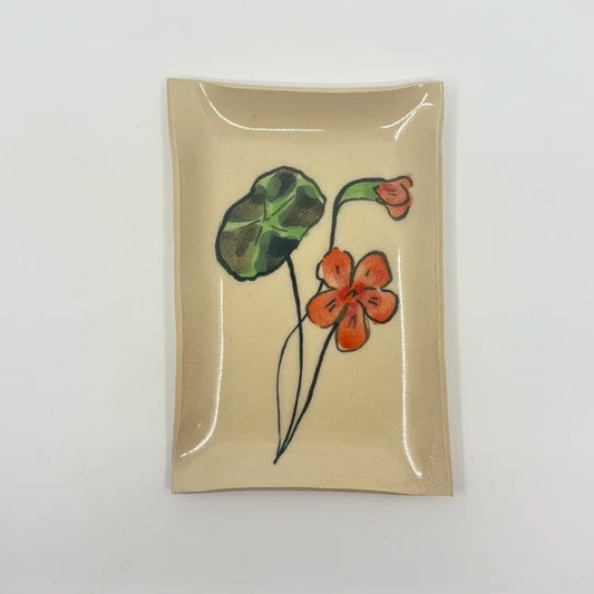 Orange Nasturtium Jewelry Tray