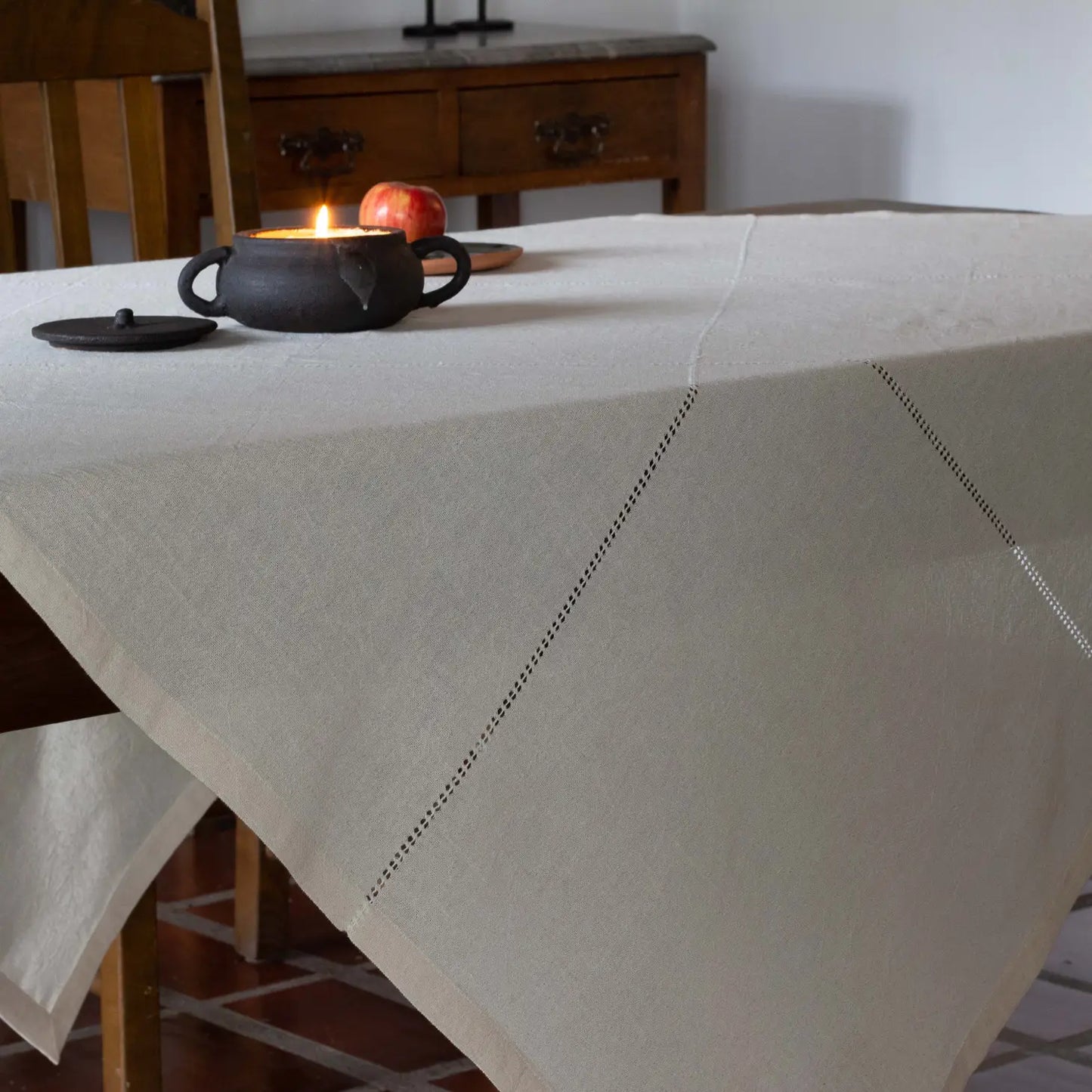 Lienzo Handcrafted Cotton Tablecloth - Ecru